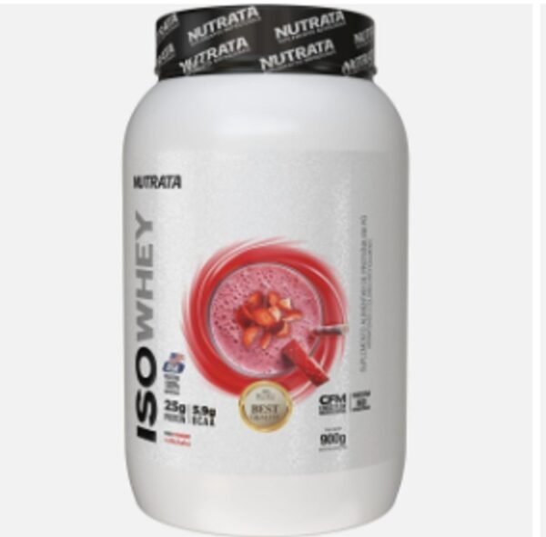ISO WHEY 900G STRAMBERRY NUTRATA - Imagem 2