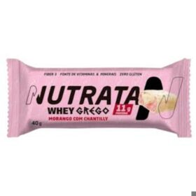 BARRINHA WHEY GREGO BAR  MORANGO COM CHANTILLY 40G  NUTRATA
